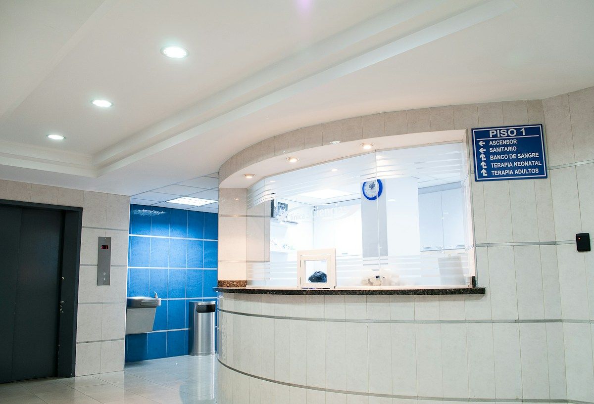 Clean hospital reception